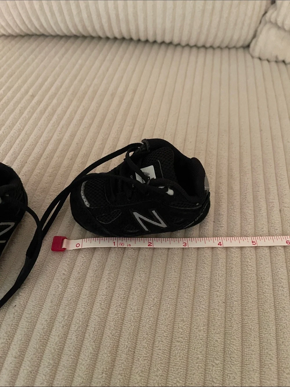 New Balance Black Baby Walker Sneakers with Reflective Accents